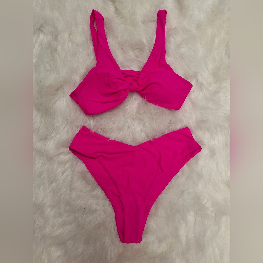 Hot Pink Knotted Front 2pc Bikini- New in package